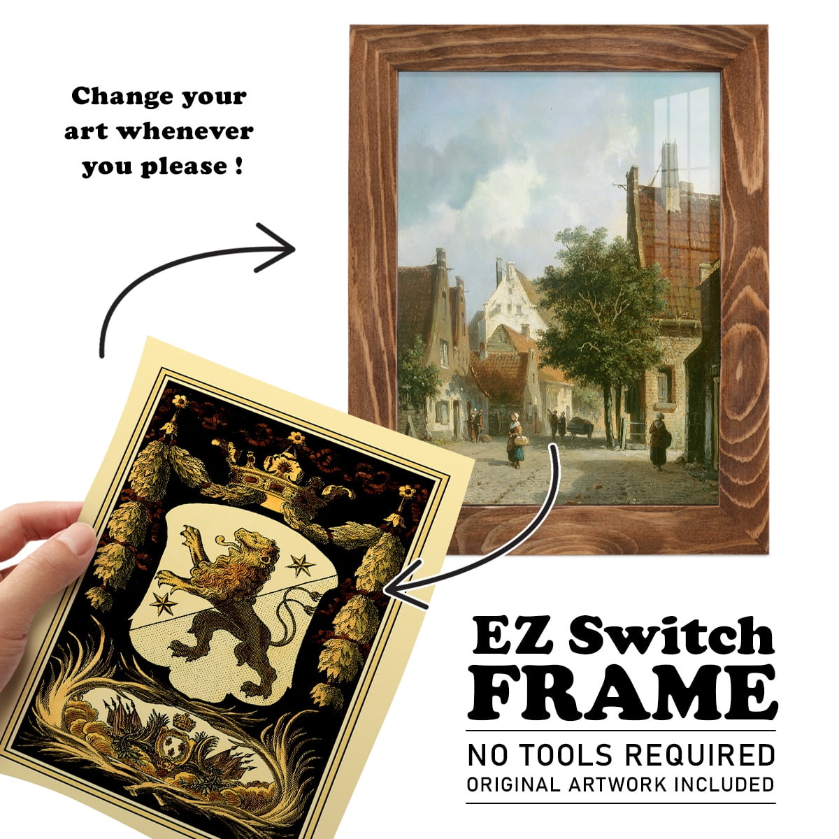 Family Crest III -Framed Print w/glass-Walnut