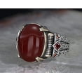 thumbnail image 3 of Roarsilver 925k Silver Mens Ring-Handmade Mens Ring-Agate Stone Ring-Signet Ring Mens-Jewelry Gift For Mens-Silver Rings for Men-Agate Wedding Ring | 11, 3 of 5