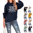 thumbnail image 4 of Sudadera con capucha de manga larga con cordón, holgada, cómoda, diseño de patrón de letras, sudadera de poliéster para mujer para uso diario, 4 of 6