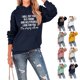 thumbnail image 4 of Sudadera con capucha Manga larga Cordón Suelto Cómodo Diseño de patrón de letras Poliéster Sudadera de mujer para uso diario Azul marino (letras blancas) S, 4 of 6