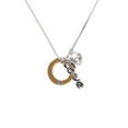 thumbnail image 2 of Delight Jewelry Acrylic 7/8" Ring with 4mm Goldtone Crystal - Love and Lock Charm Necklace, 18"+1", 2 of 4