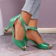 thumbnail image 2 of Bmisegm Women Summer Casual Open Toe Square Heels Breathable Buckle Strap Shoes Sandals Womens Sandals Summer Green 7, 2 of 8