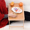 thumbnail image 3 of Foldable Wooden Bamboo Bed Tray Breakfast Laptop Home Desk Serving Table Stand, 3 of 7