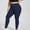 Navy, variant on Women's Seamless Plus Size Leggings No See Through High Waisted Workout Yoga Pants Stretchy Athletic Running Tights