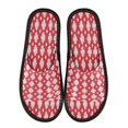 thumbnail image 3 of Unisex Travel Sandals House Slippers Includes Free Storage Bag for Hotel, Travel, Home Red Background with White Snowflakes, 3 of 8