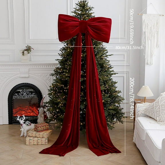 Velvet Giant Bow In Wine Red For Room For Backdrop And Event Decorations