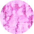 thumbnail image 1 of Ahgly Company Indoor Round Abstract Pink Modern Area Rugs, 7' Round, 1 of 4