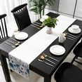 thumbnail image 3 of White Blue Floral Table Runner 48 Inches Long, Elegant Leaves Spring Flowers Kitchen Coffee Dining Table Decoration for Home Party Birthday Wedding Home Decor 13x48 Inches, 3 of 8
