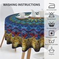 thumbnail image 5 of Boho Blue Mandala Round Tablecloth Rustic Colorful Print Decorative Abstract Table Cloth 60 Inch Polyester Fabric Farmhouse Table Cover for Home Kitchen Indoor Picnic Patio Party, 5 of 6