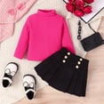 thumbnail image 4 of LUOGENLI Dresses for Girls 7-8 Years Old Fancy Kids Toddler Baby Girl Fall Winter Outfit Long Sleeve Knitted Shirt Sweater Top Button Skirt 2Pcs Clothes Set Baby Girls' Dresses 1-2 Years, 4 of 9