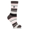 thumbnail image 5 of Women's Heat Holders Lite Peony Multi Stripe Crew Socks Color: Charcoal Light Blue Size: N/A, 5 of 7