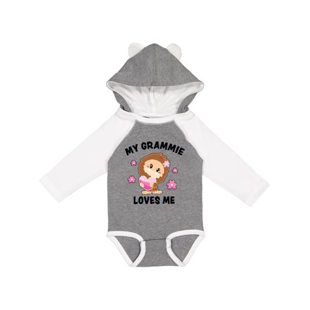 

Inktastic My Grammie Loves Me with Bigfoot Gift Baby Girl Long Sleeve Bodysuit