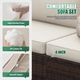 thumbnail image 5 of Clouddwell 7 Piece Outdoor Patio Furniture Set, Wicker Rattan Patio Sectional Sofa Sets, Off White, 5 of 11