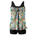 thumbnail image 3 of Yievot Modest Tankini Swimsuits for Women 2 Piece Tummy Control Bathing Suits Floral Graphic High Waist Swimwear, 3 of 4