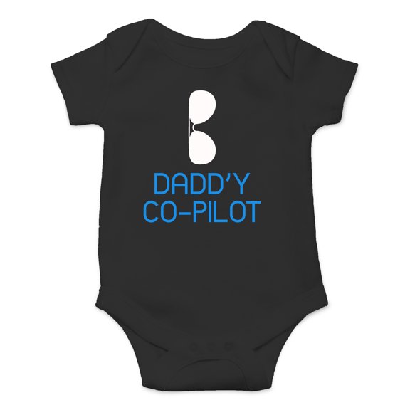 Daddy's Co-Pilot - Best Little Helper with Cool Sunglasses - Cute One-Piece Infant Baby Bodysui