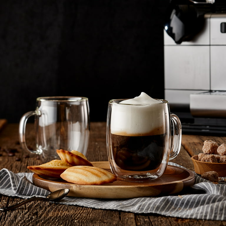 2 oz Espresso Glass Cups Set of 8, Double Wall Espresso Shot Glasses Clear  Insulated Coffee Mug for Espresso Cappuccino Latte