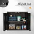 thumbnail image 5 of Ktaxon Wall Mounted Metal Garage Storage Cabinet with Lock, Adjustable Shelf Steel Tool Organizer, Floating Upper Wall Cabinet, 30 x 12 x 28, Black, 5 of 7