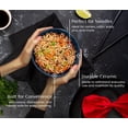 thumbnail image 4 of Ramen Bowl  Noodle Large Soup Ceramic Capacity For Pho Udon Soba Microwave And Dishwasher Safe 34 Oz Set Of 4 (black/navy), 4 of 6