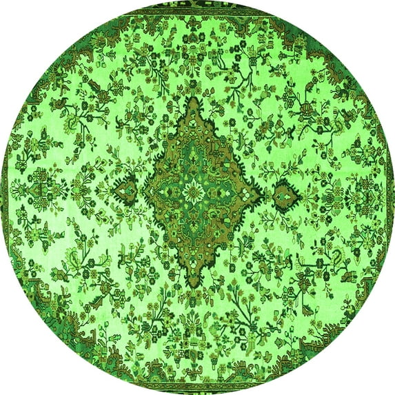Ahgly Company Indoor Round Persian Green Traditional Area Rugs, 6' Round