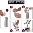 thumbnail image 4 of 500ML Aluminium Whipped Cream Dispenser with 3 Nozzles - Cream Charger Dispenser for Cake Cheese Dessert, 4 of 5