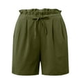 thumbnail image 4 of Hessimy shorts for women Cotton Waist Women Elastic Summer Womens Casual Shorts Shorts And High Solid Waist Women's Shorts(Green,S), 4 of 5