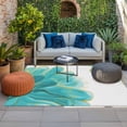 thumbnail image 2 of Turquoise Outdoor Rug for Patio/Deck/Porch, Non-Slip Large Area Rug 5 x 7 Ft, Modern Gold Solid Tie Dye Watercolor Floral Indoor Outdoor Rugs Washable Area Rugs, Reversible Camping Rug Carpet Runner, 2 of 8