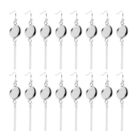 

NUOLUX Earring Bezel Trays Blank Settings Hooks Blanks Wire Setting Tray Studflatjewelry Making Pendant Earrings Silver