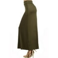 thumbnail image 2 of Women's Casual Foldable Waist Comfy Loose Fit Solid Maxi Skirt, 2 of 4