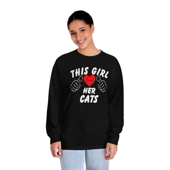This Girl Loves Her Cats-For Women Cats Lover Long Sleeve Shirt