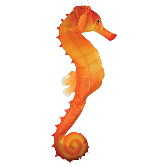 In the Breeze 5207 — 40-inch Seahorse 3D Windsock — Realistic Sea Life Windsock for Homes, Gardens, Classrooms with Brightly Printed Graphics