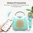 thumbnail image 3 of Graflsoa Portable Kids Karaoke Machine with Bluetooth, TF Card, and USB Support, Built-in 1200mAh Battery, Condenser Microphone, Light Blue (Ideal Gift for Children), 3 of 6