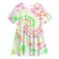 thumbnail image 5 of NIEWTR 9-10 Years Teen Girls'Clothing 2 Piece Sets Summer Short Sleeve Graphic T Shirt And Print Shorts Outfit Set Yoga Gym Outfit Top and Flare Pants Set A7-Gold, 5 of 8