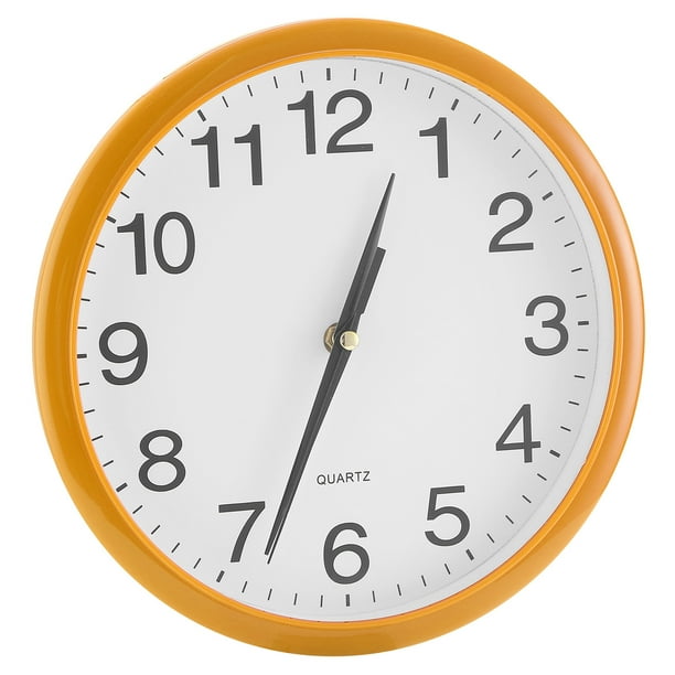 Round Wall Clock Silent NonTicking 10inch Precise Quartz Battery Operated Hanging Clock for