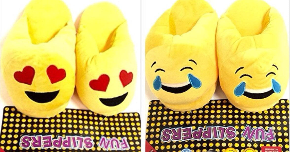 Cute Emoji Kid Plush Indoor Slippers 