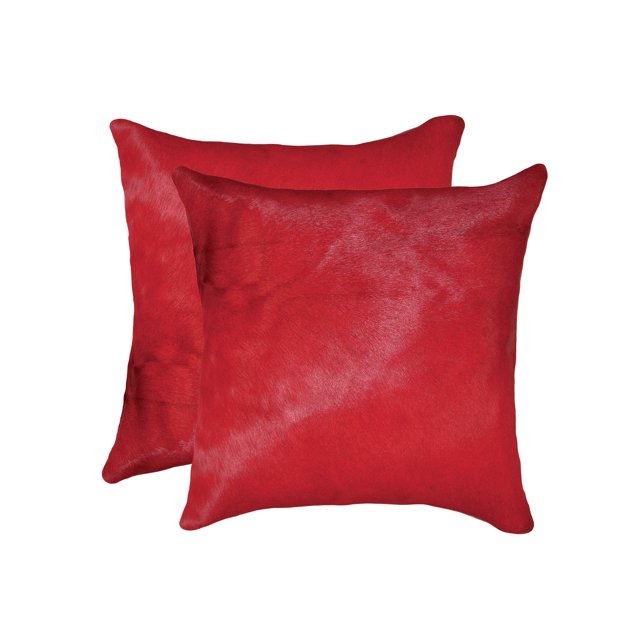Natural Torino Geneva Color Cowhide Pillow | 2-Pack | 18"x18"