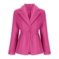 thumbnail image 7 of Women's Single Button Solid Color Business Jacket Pleated Waist Slim Fit Lapel Long Sleeve Blazer, 7 of 7