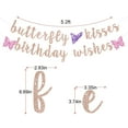 thumbnail image 2 of Butterfly Kisses Birthday Wishes Banner, Butterfly First Birthday Party Banner, Butterfly Birthday Party Decorations (Rose Gold), 2 of 6