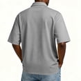 thumbnail image 4 of Lumtrix Men's Polo Shirts Short Sleeve Cotton Casual Button Tee Classic Loose Fit Collared Golf Tops Gray M, 4 of 8