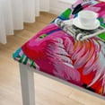 thumbnail image 5 of WYYP Flamingo, Flowers, Palm Leaves Square Fitted Table Cloths 100% Polyester Fiber 46*46, 5 of 8