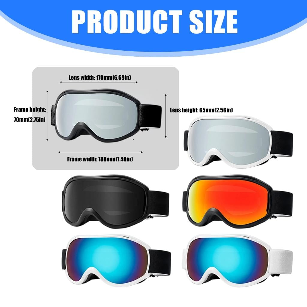 Ski Goggles Wide View Double Layer Snowboard Goggles for Women Men Cycling Outdoor Sport Fog Resistant Skiing Glasses