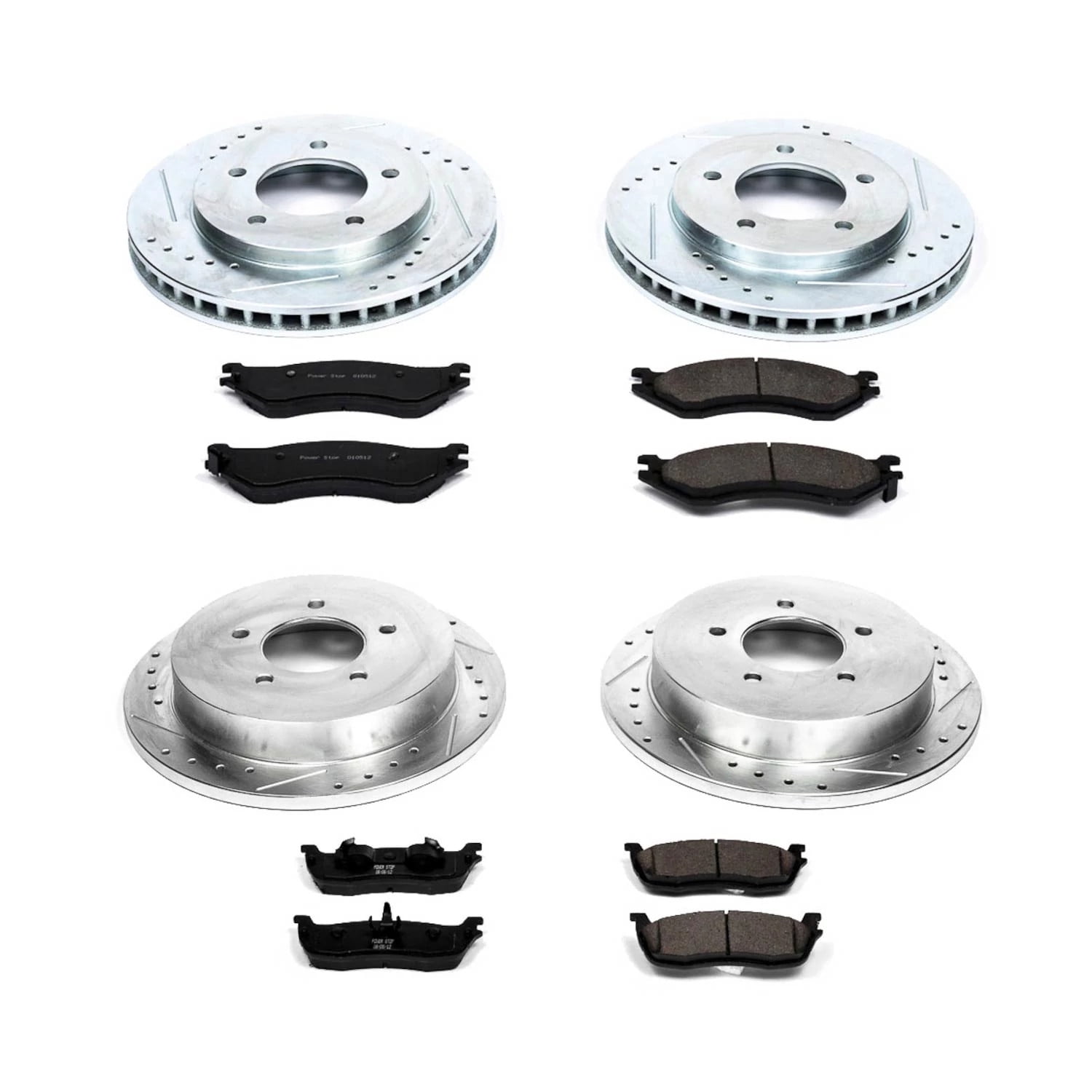 PowerStop Front and Rear Z23 Evolution Sport Carbon-Fiber Ceramic Brake Pad and Drilled & Slotted Rotor Kit Fits: FORD LINCOLN Select Models K1870