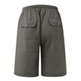 thumbnail image 5 of Ramiter Shorts for Men Linen Summer Mens Cotton Fitness Pockets Casual Beach Bodybuilding Pants Shorts Men's pants Dark Gray,M, 5 of 5
