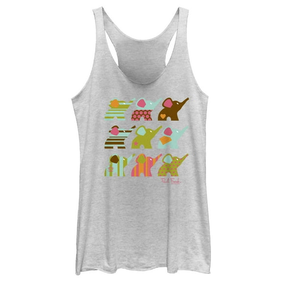 Women's Paul Frank Ellie Line Up  Racerback Tank Top White Heather Medium
