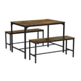 thumbnail image 1 of HOMYLIN Mesa con 2 Banco Juego de Comedor 3 Piezas, 110cm*70cm Para 2 a 4, MDF + METAL MARCO Estilo Retro Para Comdores Cafe Cocina Restaurant, 1 of 6