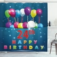 thumbnail image 1 of Ambesonne Colorful Shower Curtain, 24th Birthday Party, 69"Wx84"L, Multicolor, 1 of 3