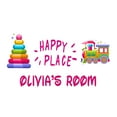 thumbnail image 2 of KIDS TOYS - Kids Room Adhesive Multicolored Train Kids Toys Decoration Sticker Happy Place Quote Design Personalized Name Playroom Vinyl Wall Decal 30" x 15", 2 of 3