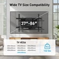 thumbnail image 3 of PERLESMITH Full Motion TV Wall Mount Bracket for 37" to 86" TVs, 132 lbs Capacity, Max VESA 600x400mm, UL Listed, PSLFK10, 3 of 13