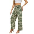 thumbnail image 3 of Baywell Wide Leg Printed Pants for Women with Pockets Elastic Waist Business Causal Loose Pants Summer for Beach Travel Vacation Trousers,S-XXL, 3 of 8