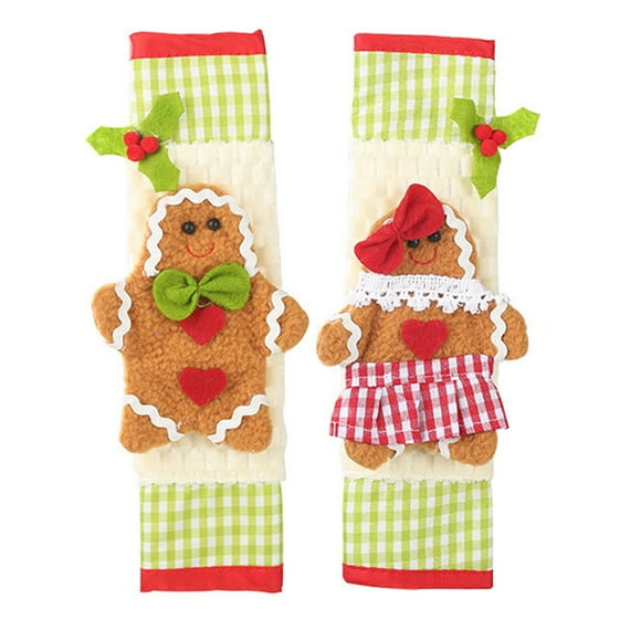 2PCS Christmas Handle Cover Oven Microwave Fridge Kitchen Appliance Handle Cover