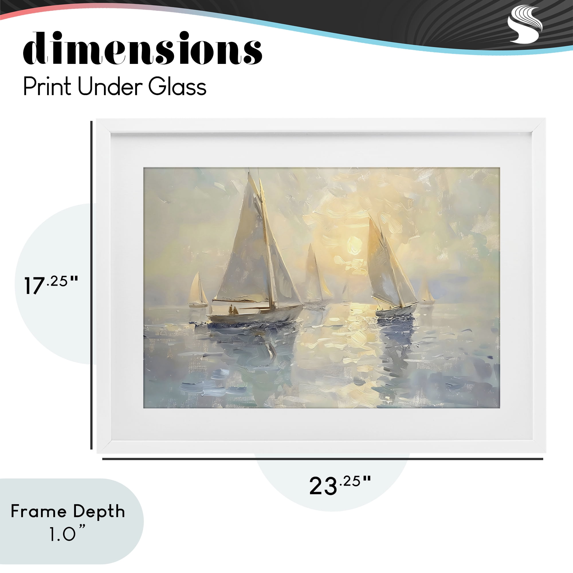 Stupell Industries Sunset Sailboats Glow White Framed Print Under Glass, design by Creative Studio